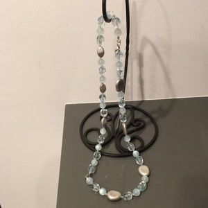 Premier Designs long light blue necklace 20”